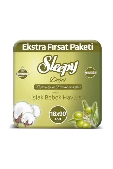 Sleepy Zeytinyağlı Islak Havlu 18x90 Lı 1620 Yaprak ürün görseli 1