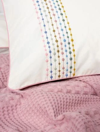 Çift Kişilik Pike Takımı Aura Pebble Pembe - Resim 4