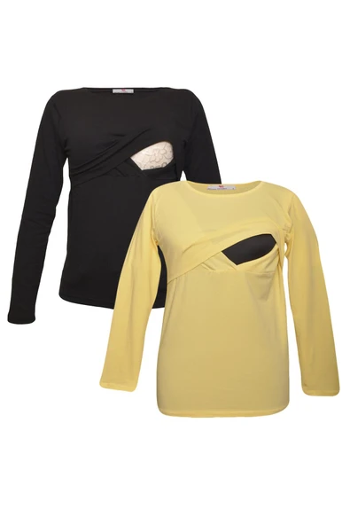 LuvmaBelly MYRA2701_2709 Emzirme tshirt seti ürün görseli 1