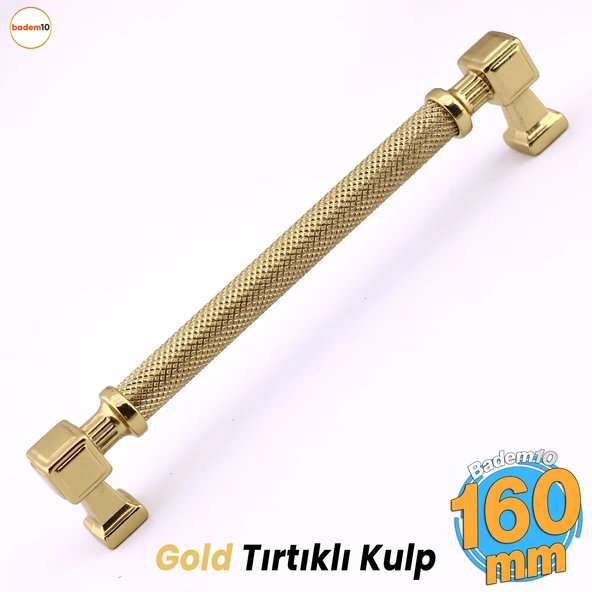 Grip Desenli Gold Altın Metal Kulp 160 mm Mobilya Çekmece Mutfak Dolabı Dolap Modern Kapak Kulpları ürün görseli 1