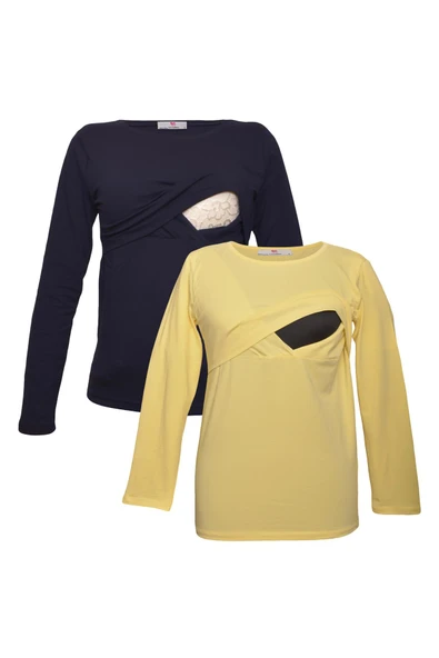 LuvmaBelly MYRA2702_2709 Emzirme tshirt seti ürün görseli 1
