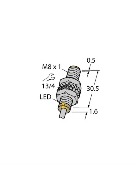 Turck 4602901 BI2-M08-AP6X Endüktif Sensör Artırılmış Anahtarlama Mesafesi İle ürün görseli 1