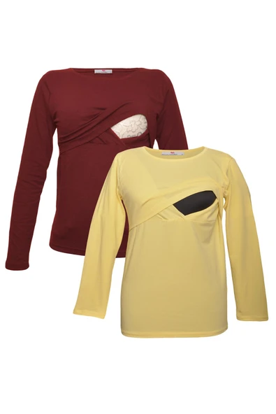 LuvmaBelly MYRA2703_2709 Emzirme tshirt seti ürün görseli 1