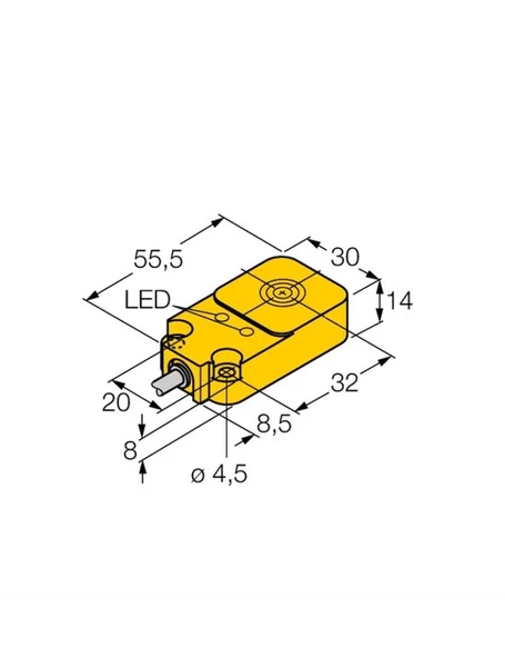 Turck 1584031 BI10-Q14-AP45X2LD Endüktif Sensör Araç Pano Ağlarında Kullanım İçin ürün görseli 1