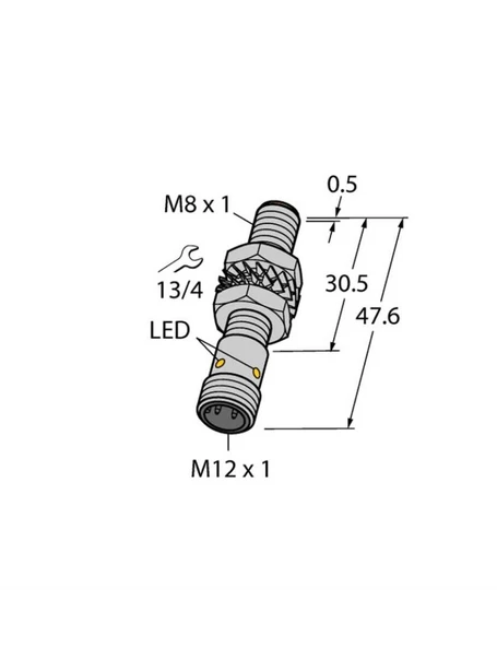 Turck 4602808 BI2-M08-VN6X-H1341 Endüktif Sensör Artırılmış Anahtarlama Mesafesi ile ürün görseli 1
