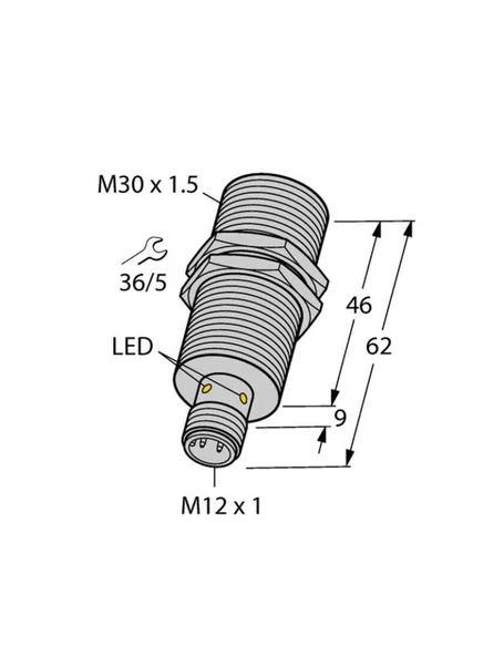 Turck 4618600 BI15-M30-AN6X-H1141 Endüktif Sensör Artırılmış Anahtarlama Mesafesi İle ürün görseli 1