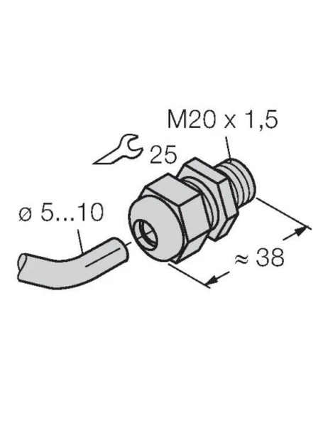 Turck 6965902 STRM M20X1,5 SCHWARZ ürün görseli 1