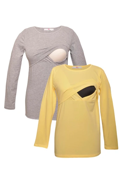 LuvmaBelly MYRA2704_2709 Emzirme tshirt seti ürün görseli 1