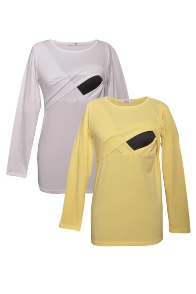 LuvmaBelly MYRA2708_2709 Emzirme tshirt seti ürün görseli 1