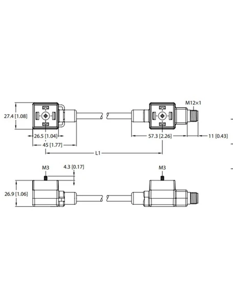 Turck 6606642 VAS22-S80E-0,15-DAS22-S-FS5.43-2/TXL Bağlantı Aksesuarları ürün görseli 1