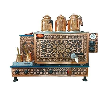 3lü Bakır Tam Otomatik Sistem Çay Kazanı(DOĞALGAZ+ELK). 1.kalite Ürün Enerji Tasarruflu ürün görseli 1