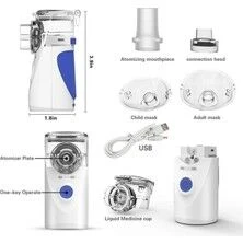 AC-4020 Taşınabilir Mesh Nebulizatör Çok Hafif Süper Sessiz + AC-9270 Dijital Temassız Ateş Ölçer ürün görseli 1