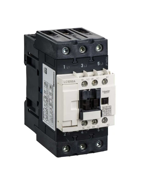 Schneider LC1D50AM7 TeSys D 50 A 22 kW 220V AC Kontaktör 3 Kutuplu 1NO+1NC AC-3 ürün görseli 1