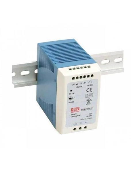 Meanwell MDR-100-24 96W 24VDC 4A Ray Montaj Güç Kaynağı ürün görseli 1