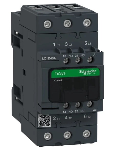 Schneider LC1D40AM7 TeSys D 40 A 18,5 kW 220V AC Kontaktör 3 Kutuplu 1NO+1NC AC-3 ürün görseli 1