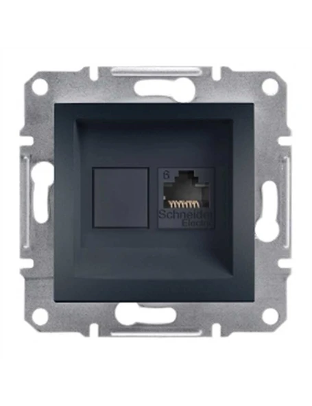 Schneider Asfora Antrasit Tekli RJ45-Cat6-UTP Data Prizi Çerçevesiz - EPH4700171 ürün görseli 1