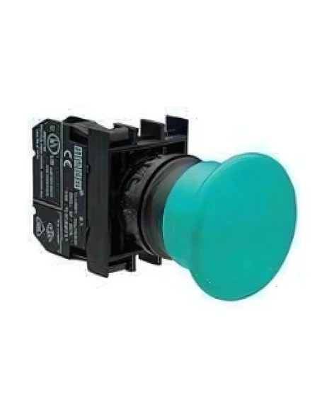 Emas B200MY B Serisi Plastik 1NC Yaylı 40 mm Mantar Yeşil 22 mm Buton ürün görseli 1