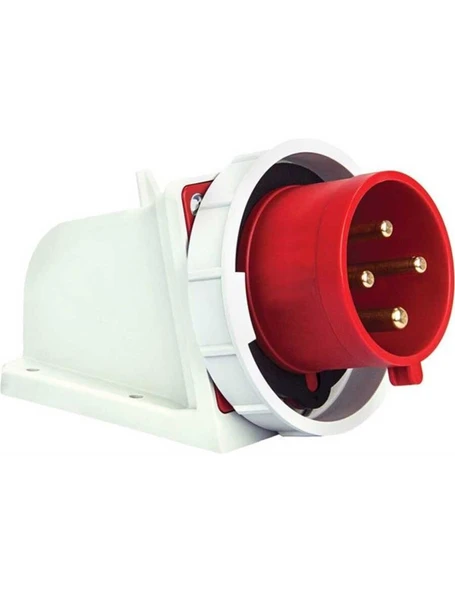 Mete Enerji 406313V 4X32A IP67 Duvar Fişi -Eğik Gövdeli -Vidalı Bağlantı 380-415 V ürün görseli 1