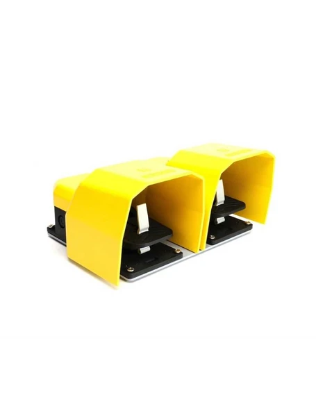 Emas PDKA22BB10 PDK Serisi Metal Korumalı (1NO+1NC)+(1NO+1NC) Taşıma Kol Delikli Çiftli Sarı Plastik Pedal ürün görseli 1