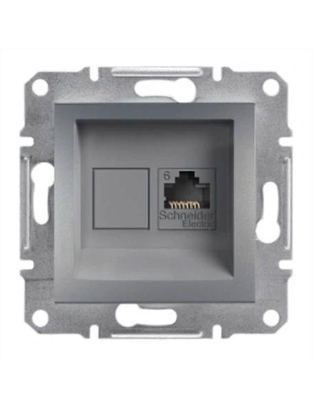 Schneider Asfora Çelik Tekli RJ45-Cat6-UTP Data Prizi Çerçevesiz - EPH4700162 ürün görseli 1
