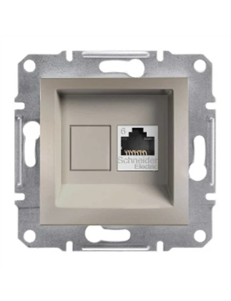 Schneider Asfora Bronz Tekli RJ45-Cat6-UTP Data Prizi Çerçevesiz - EPH4700169 ürün görseli 1