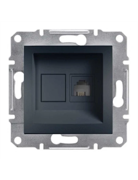 Schneider Asfora Antrasit Tekli RJ11 Telefon Prizi Çerçevesiz - EPH4100171 ürün görseli 1