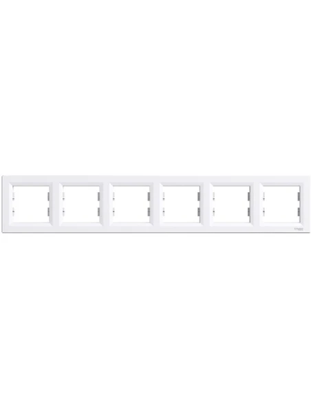 Schneider EPH5800621 Asfora Beyaz Altılı Çerçeve Yatay ürün görseli 1