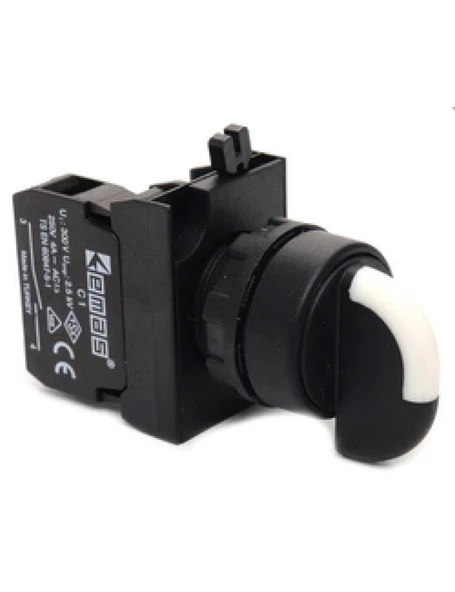 Emas CP101S30 CP Serisi Plastik 2NO (II-0-I) 60° Seçici Kalıcı 22 mm Buton ürün görseli 1