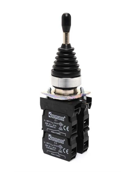 Emas CM707DJ41 CM Serisi Metal 2NO+2NO Joystick Dönüşlü 4 Pozisyonlu 22 mm Buton ürün görseli 1