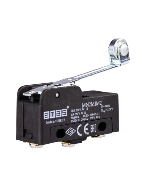 Emas MN2MIM2 Metal Uzun Kollu Makaralı 1CO MN2 Serisi Plastik Mini Switch ürün görseli 1