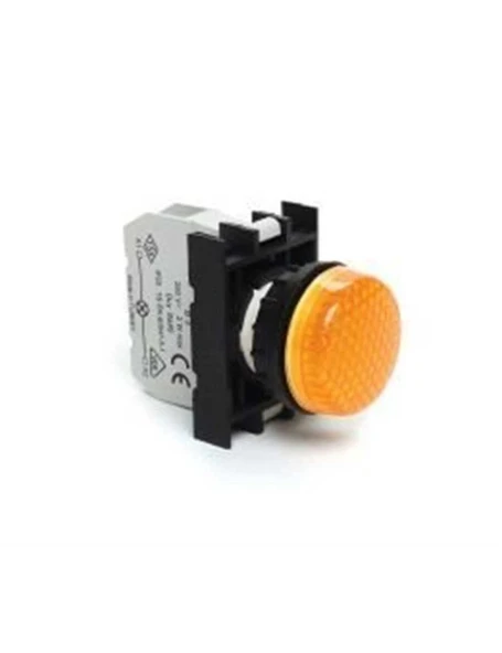 Emas B080XS B Serisi Plastik LED'li 12-30V AC/DC Sarı 22 mm Sinyal ürün görseli 1