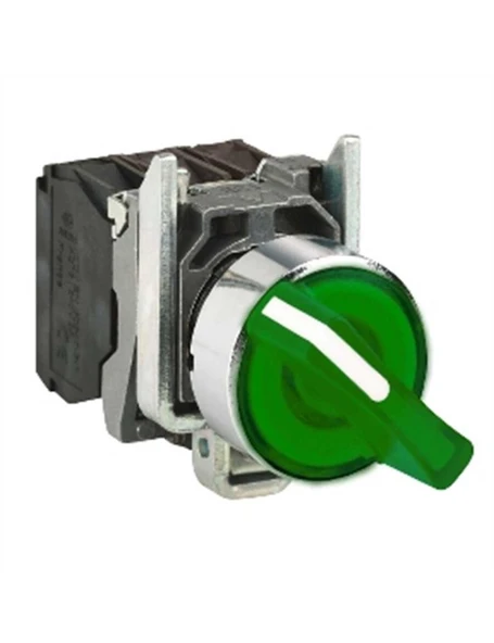 Schneider XB4BK133M5 22 mm Yeşil 2-0-1 Mandal Buton 230 V ürün görseli 1