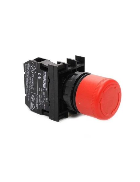 Emas B200E30 B Serisi Plastik 1NC Acil Stop 30 mm Çevirmeli Kırmızı 22 mm Buton ürün görseli 1