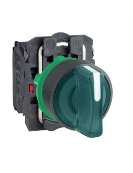 Schneider XB5AK133B5XB5 Yeşil Eksiksiz Işıklı Mandal Buton Ø22 3 Konumlu Sabit 1NA+1NK 24V ürün görseli 1