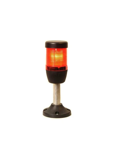Emas IK51F024XM03 K Serisi Tek Katlı 24V AC/DC Flaşör 100mm Borulu Plastik Ayaklı LED Kolon 50mm ürün görseli 1