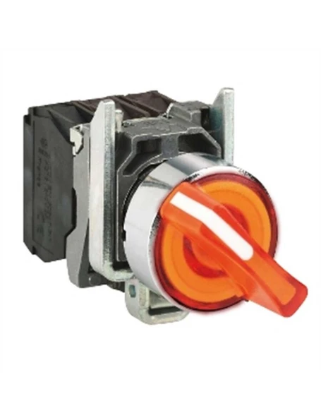 Schneider XB4BK135M5 22 mm Turuncu 2-0-1 Mandal Buton 230 V ürün görseli 1