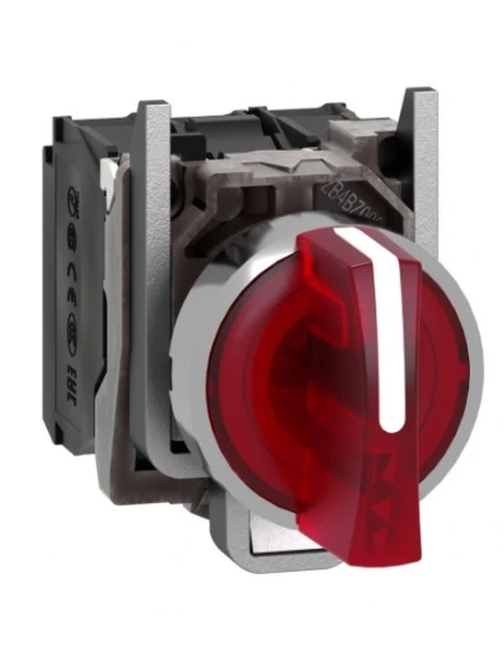 Schneider XB4BK134M5 22 mm Kırmızı 2-0-1 Mandal Buton 230 V ürün görseli 1