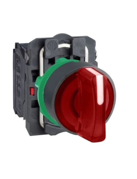 Schneider XB5AK134M5 22 mm Kırmızı 2-0-1 Metal Mandal Buton 230 V ürün görseli 1