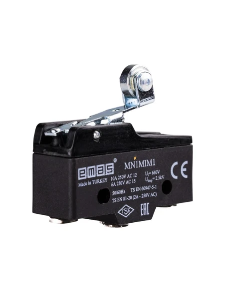 Emas MN1MIM1 Metal Kısa Kollu Makaralı 1CO MN1 Serisi Plastik Mini Switch ürün görseli 1