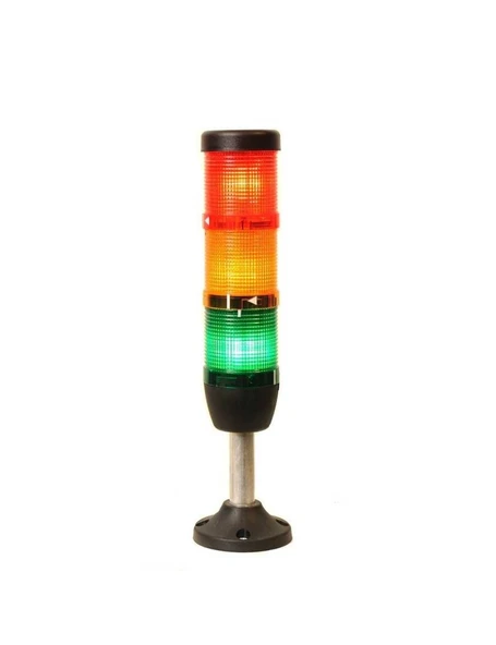 Emas IK53F220XM03 K Serisi Üç Katlı 220V AC Flaşör 100mm Borulu Plastik Ayaklı LED Kolon 50mm ürün görseli 1