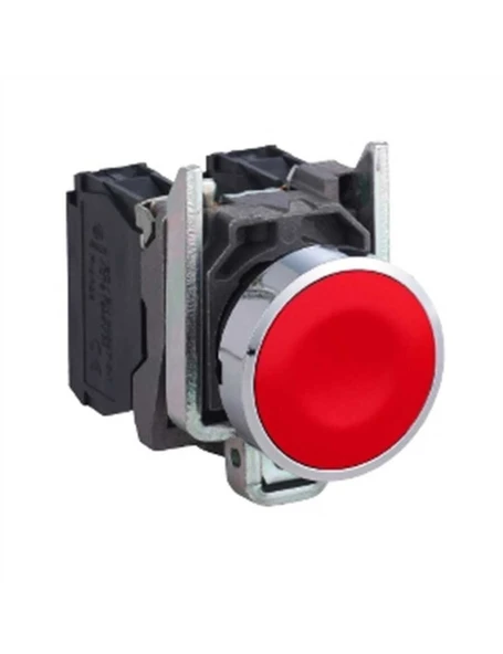 Schneider XB4BA42 22 mm Yaylı Kırmızı Kumanda Butonu Metal ürün görseli 1