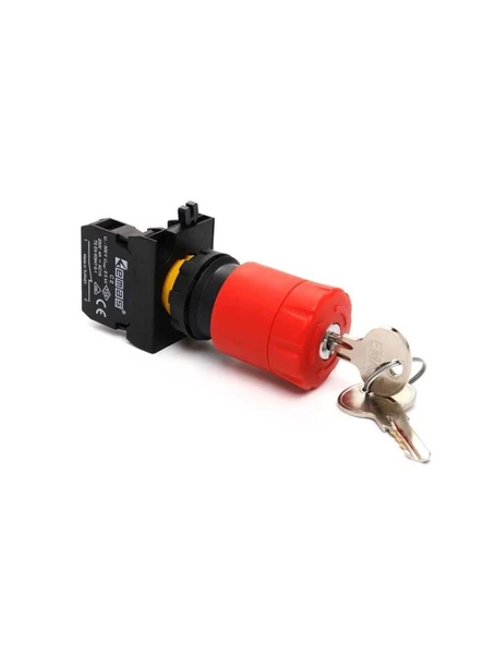Emas CP200EA30 CP Serisi Plastik 1NC Acil Stop 30 mm Çevirmeli Anahtarlı Kırmızı 22 mm Buton ürün görseli 1