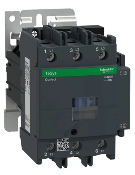 Schneider LC1D95BD TeSys D 95 A 45 kW 24V DC Kontaktör 3 Kutuplu 1NO+1NC AC-3 ürün görseli 1