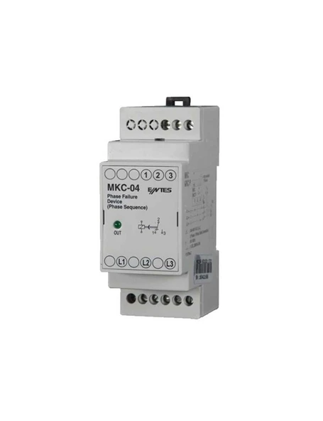 Entes M0154 MKC-04 Motor Faz Koruma Rölesi 1C/O Kontak 380-400VAC L-L DIN II ürün görseli 1