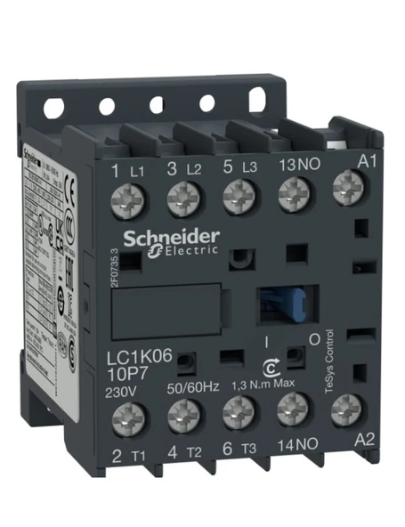 Schneider LC1K0910B7 TeSys K 9 A 4 kW 24V AC Kontaktör 3 Kutuplu 1NO AC-3 ürün görseli 1