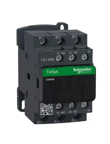 Schneider LC1D09M7 TeSys D 9 A 4 kW 220V AC Kontaktör 3 Kutuplu 1NO+1NC AC-3 ürün görseli 1