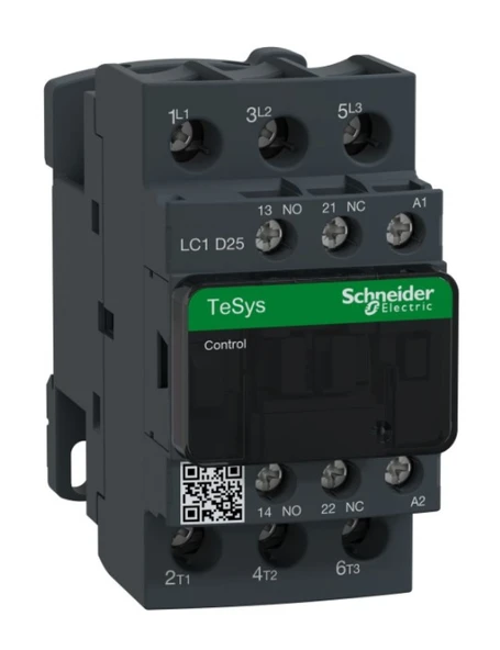 Schneider LC1D25F7 TeSys D 25 A 11 kW 110V AC Kontaktör 3 Kutuplu 1NO+1NC AC-3 ürün görseli 1