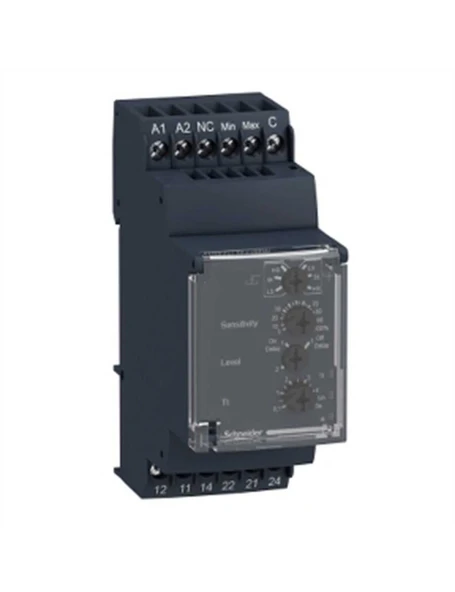 Schneider RM35LM33MW, Sıvı Seviye Kontrol Rölesi, 24-240 Volt AC/DC, 2 K/A(2CO), 0.1-5 Saniye, 250 Ohm-1 MOhm ürün görseli 1