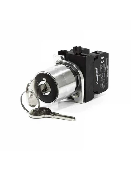 Emas CM100AA20 CM Serisi Metal 1NO (0-I) 60° Anahtarlı Kalıcı 0 Pozisyonunda Anahtarı Çıkan 22 mm Buton ürün görseli 1
