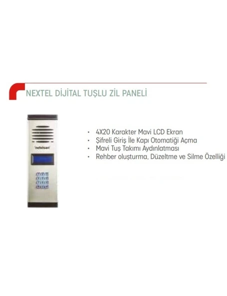 Netelsan M.U.PXL.00108 Nextel Dijital Tuşlu Zil Paneli ( X-L) ürün görseli 1